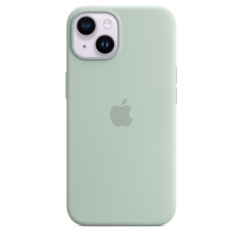 Husa de protectie Apple Silicone Case with MagSafe pentru iPhone 14, Succulent
